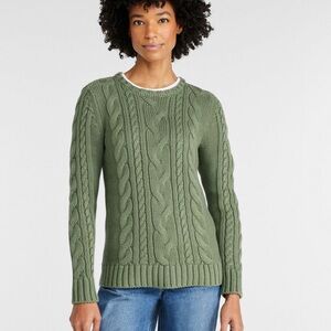 LL Bean double L 💯 cotton “bay leaf” green sweater. NWT.🎁
